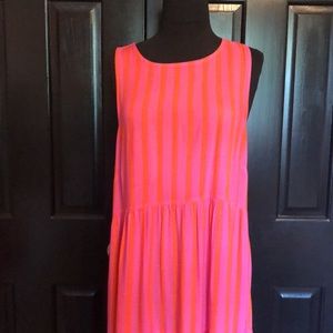 Pink / Orange sleeveless maxi dress. Size medium. EUC